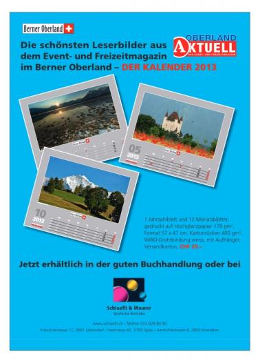 Als Mai-Foto im Kalender - Berner Oberland-Der Kalender 2013