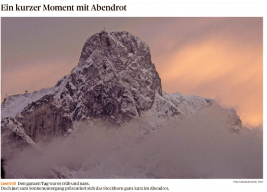 Leserbild Thuner Tagblatt und Berner Zeitung 5.November 2021