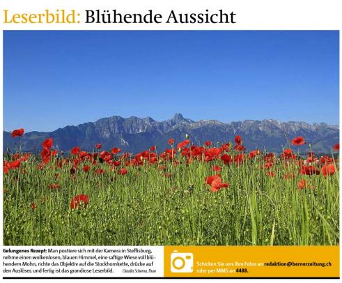 Leserbild Berner Zeitung und Thuner Tagblatt 10. Juni 2014  