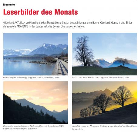 Leserbilder des Monats Oberland Aktuell Mai 2013
